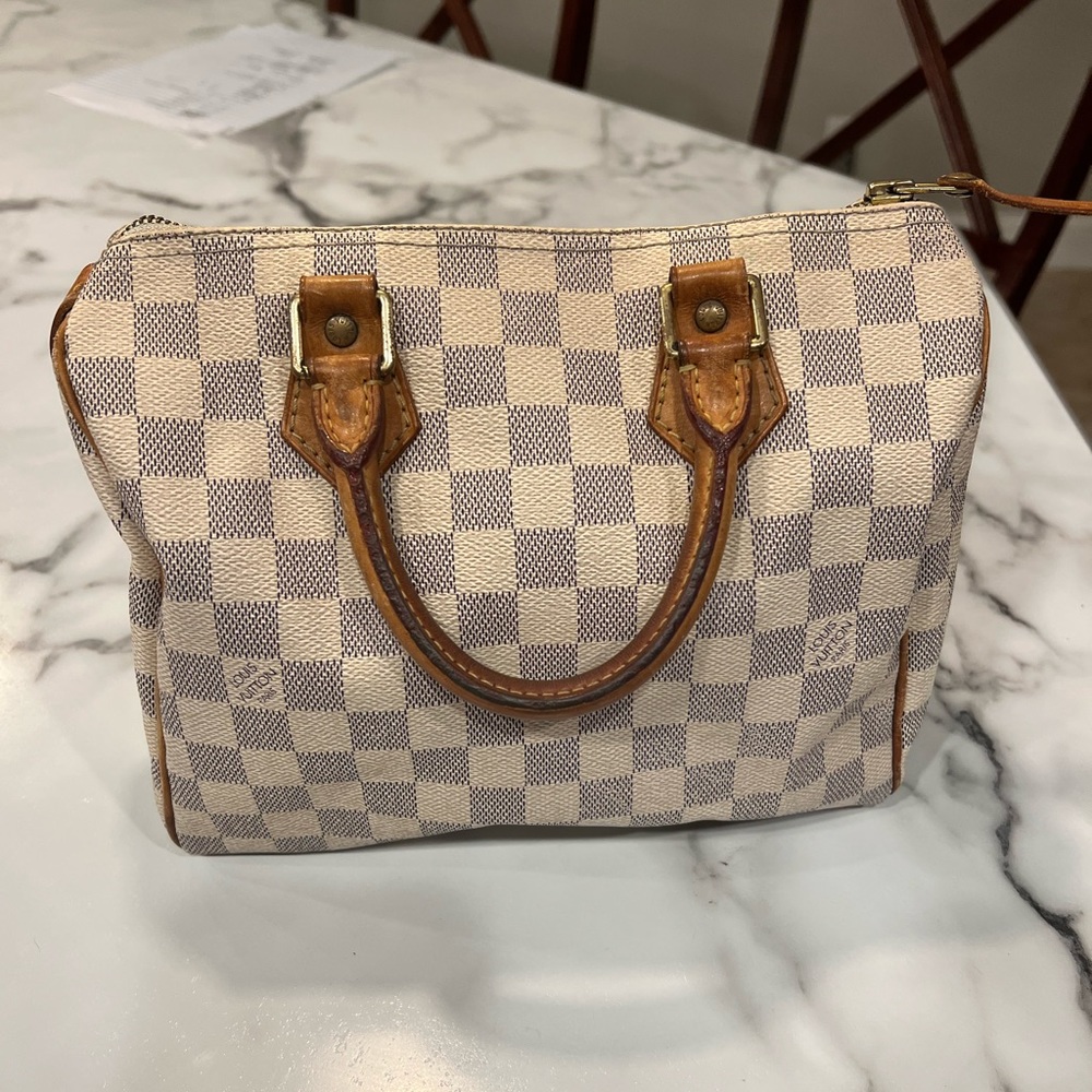Louis Vuitton Damier Azur Speedy 25 Handbag